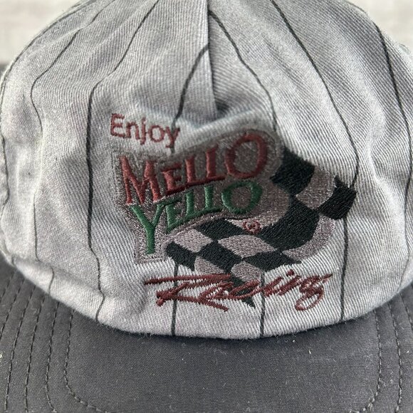 Vintage Mello Yello Racing Snapback Trucker Hat Two Tone Nascar Embroidered Cap - Picture 2 of 8
